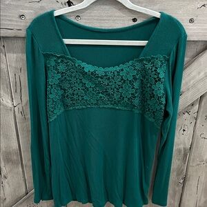 Elegant Green Lace Women's Top